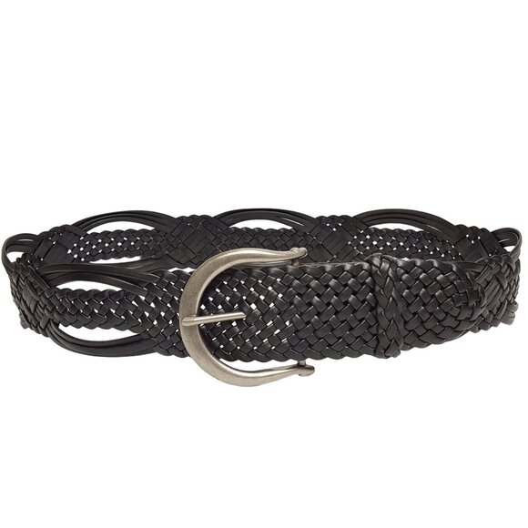 Hand Braided Leather Belt with Horseshoe shape buckle main image 3